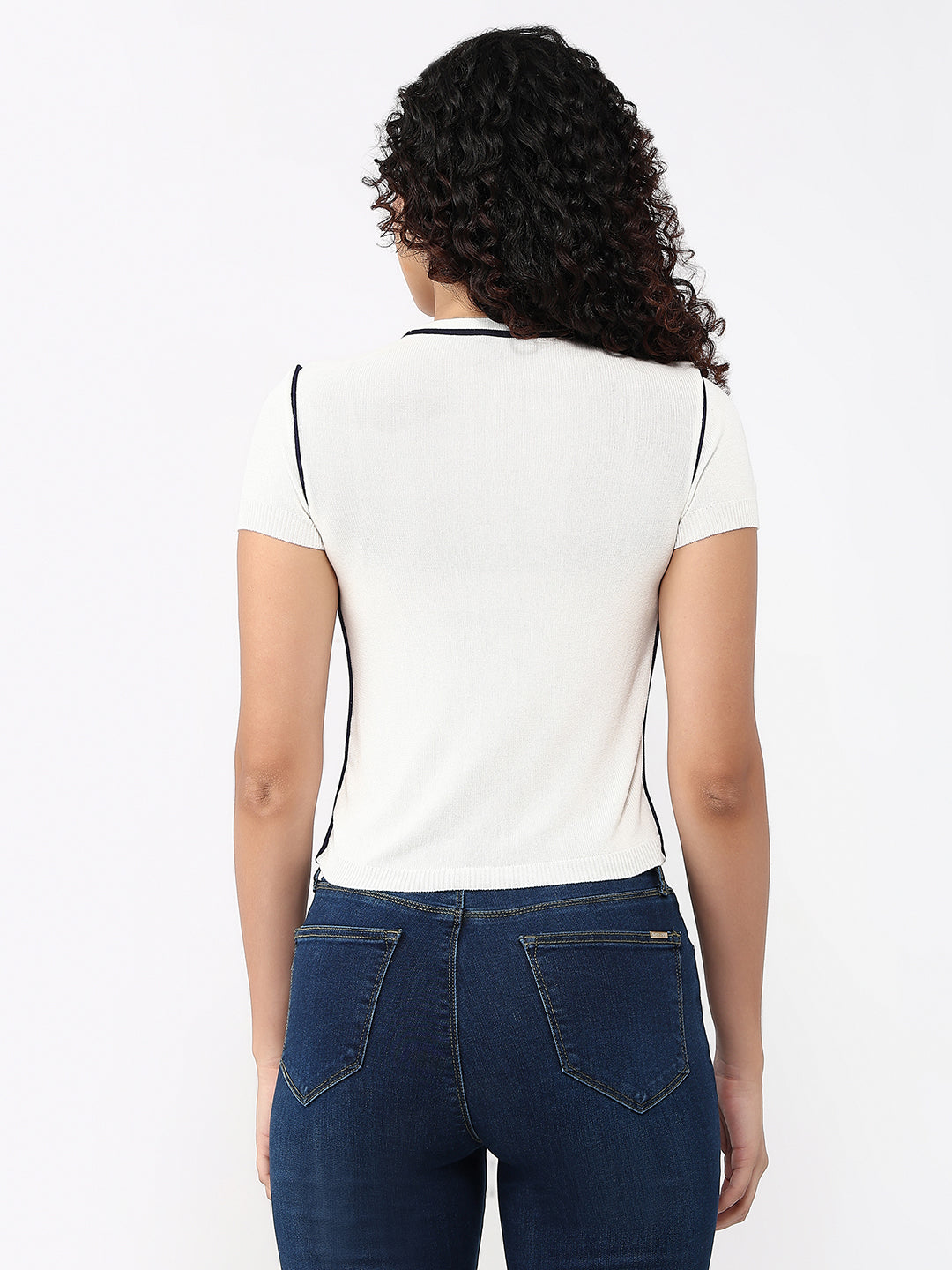Women White Slim Fit Flat Knit