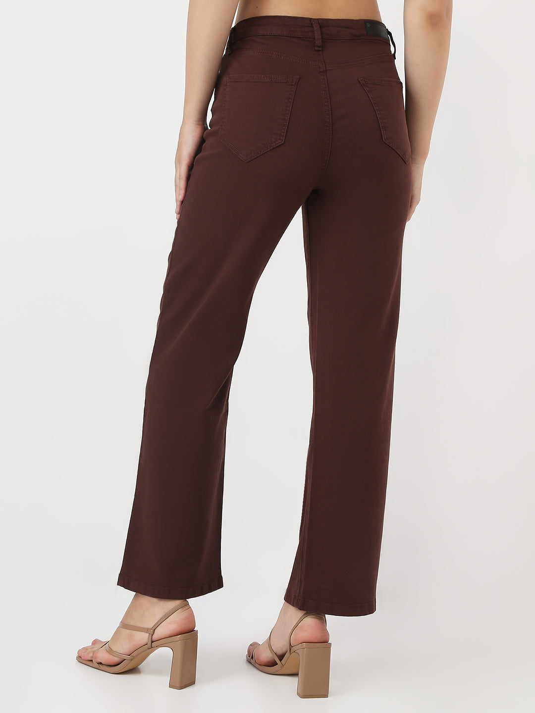 Women Sepia High-Rise Straight Fit Jeans