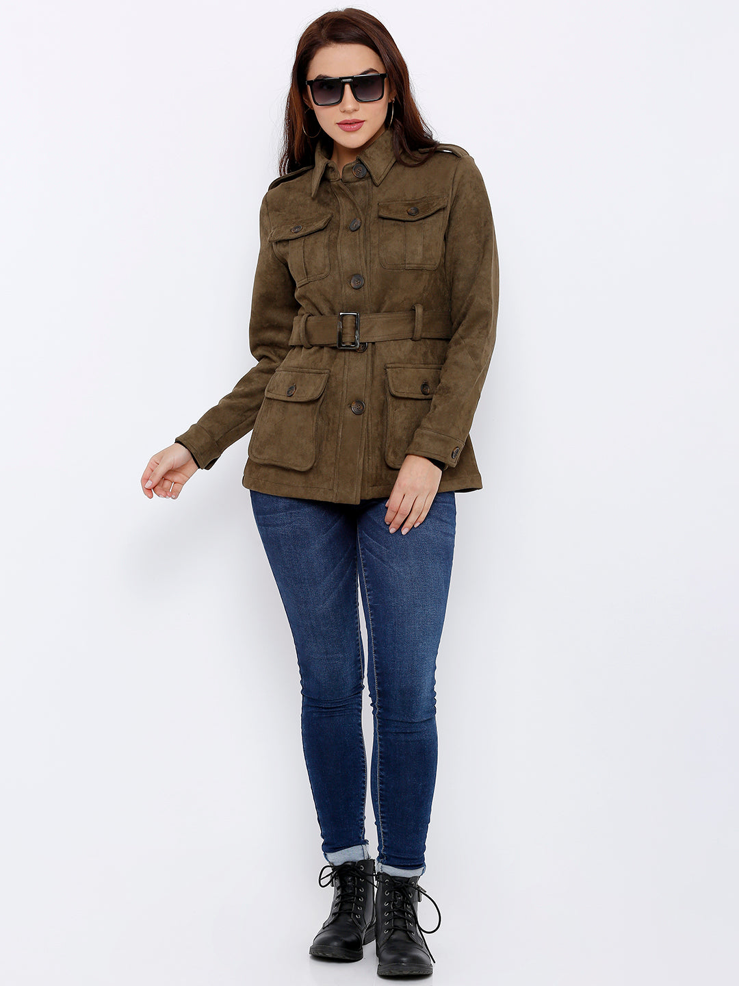 Women Olive Winter Jacket