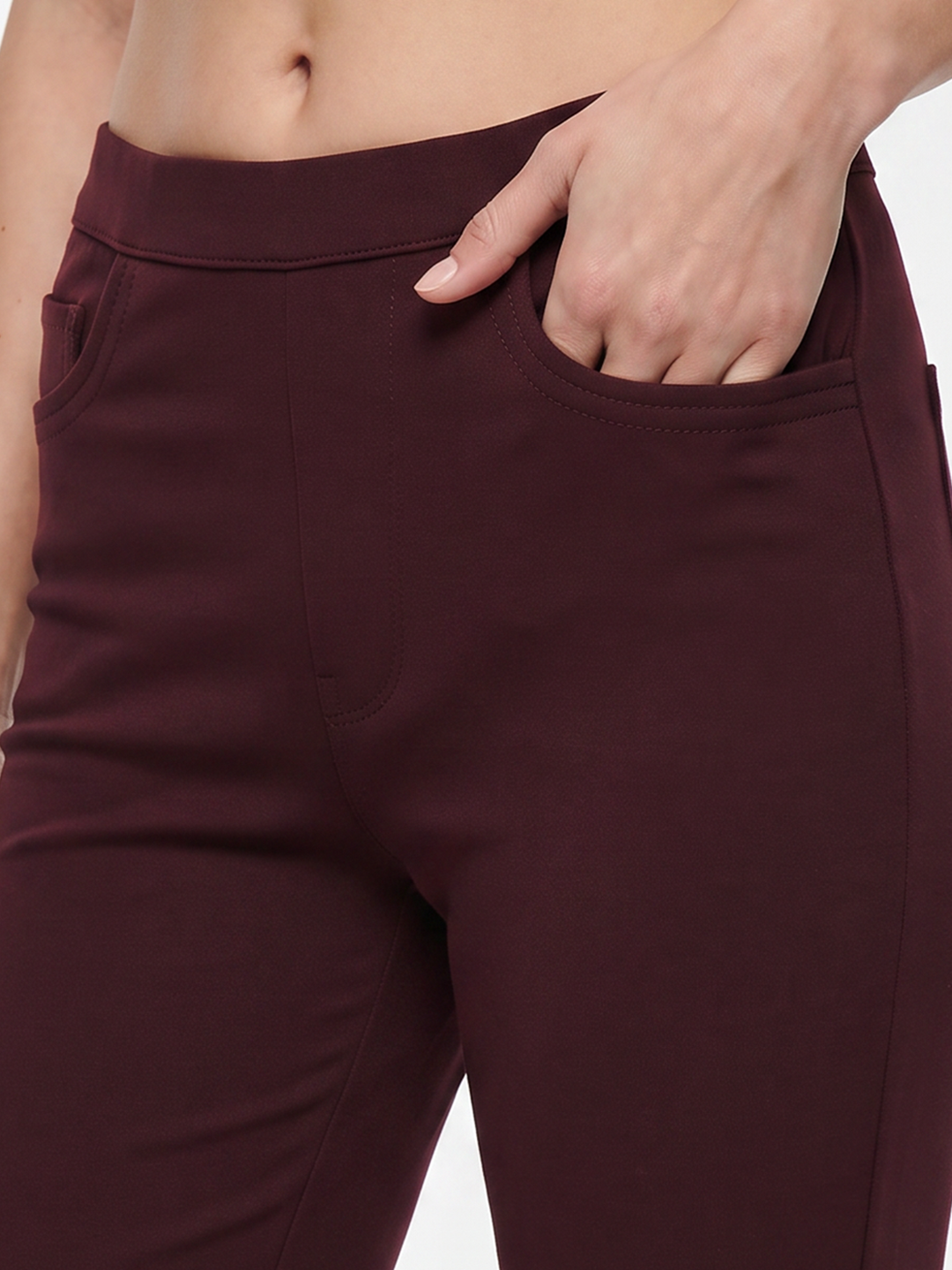 Women Wine Flare Treggings