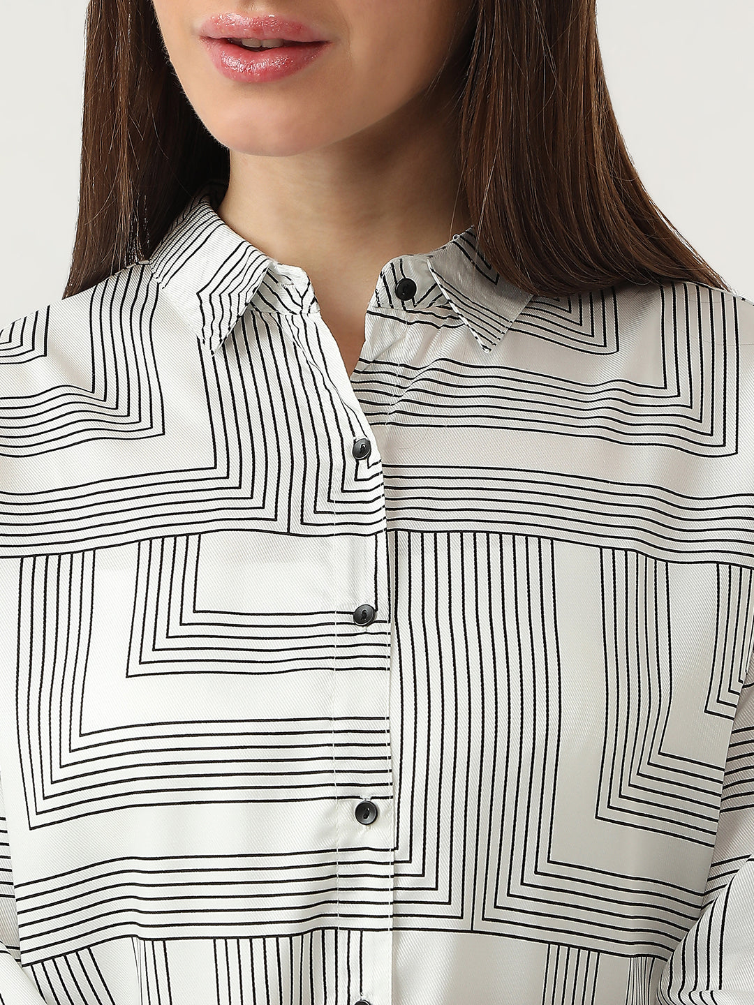 Women Black/White Printed Shirt