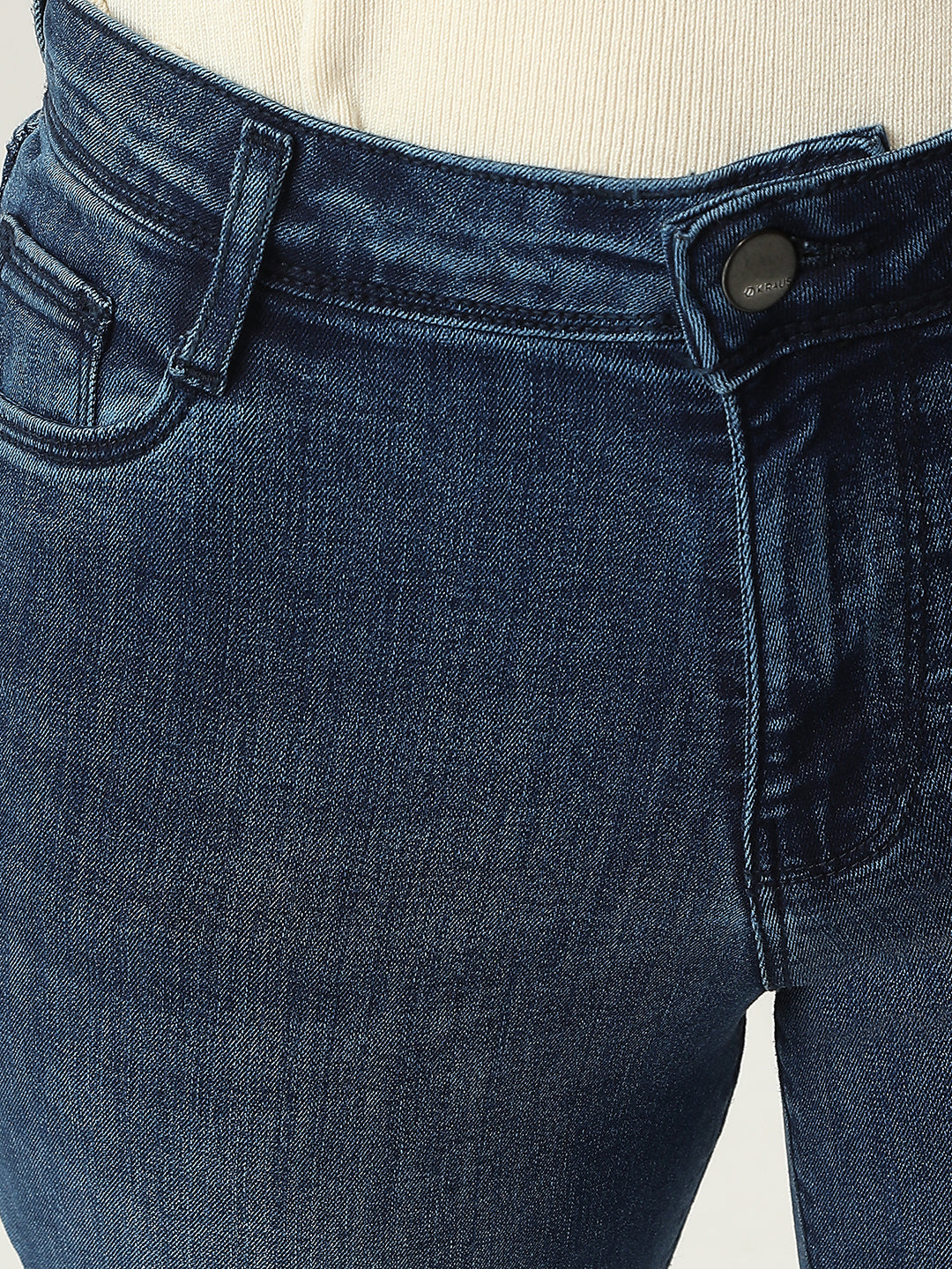 Women Dark Blue High-Rise Flare Jeans