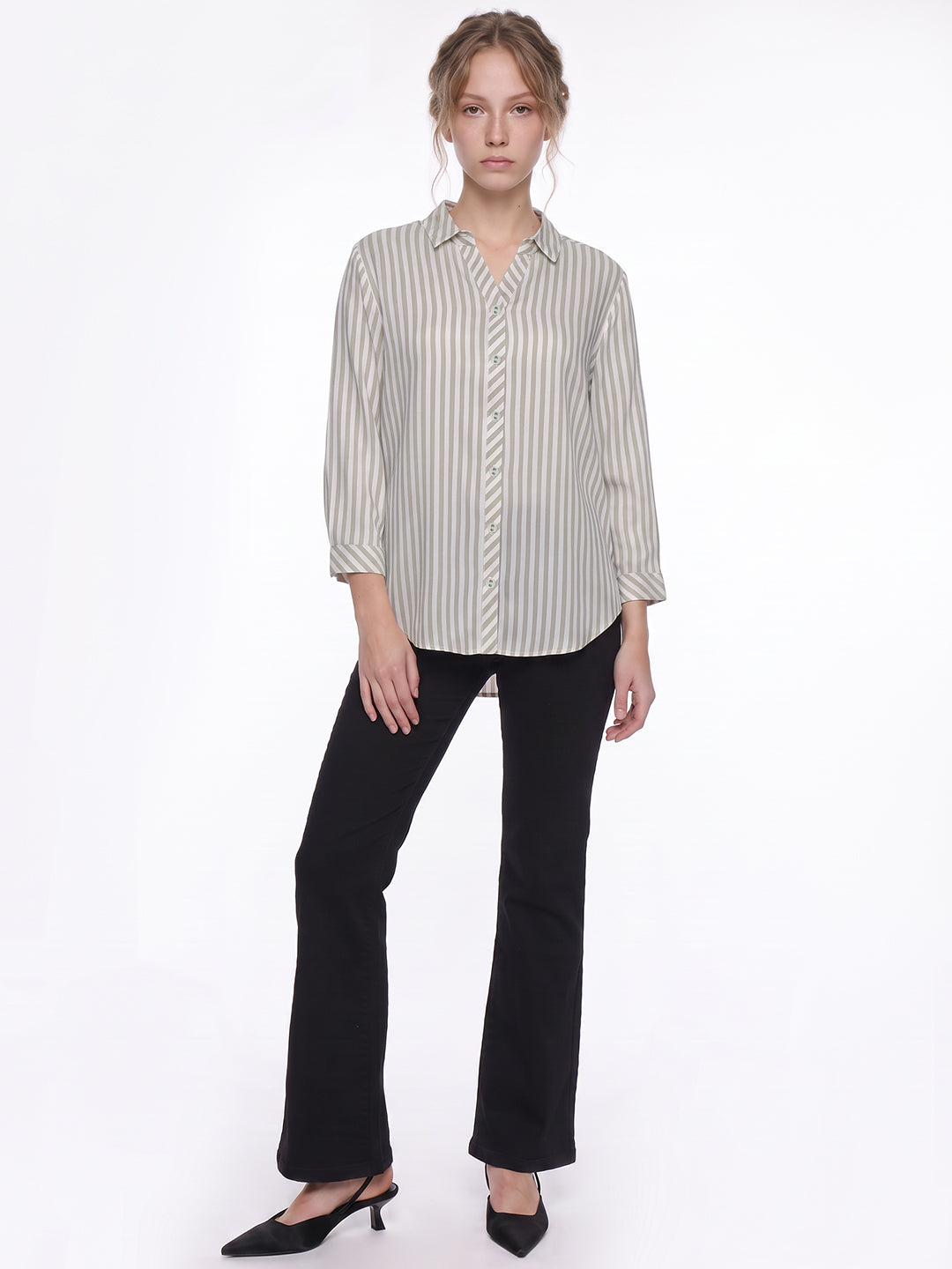 Brown/White Stripe Shirt