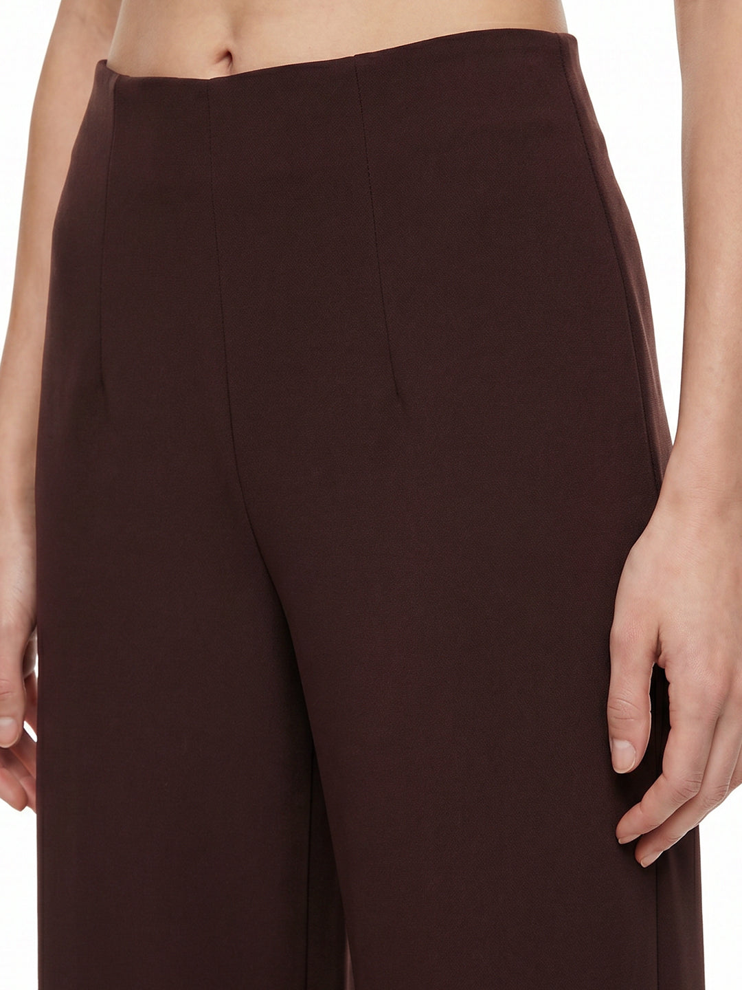 Women Dark Sepia Wide Leg Treggings