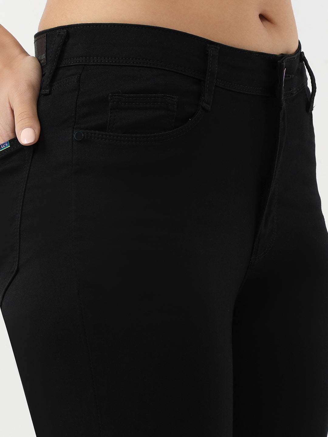 Women Solid Sky High Skinny Jeans