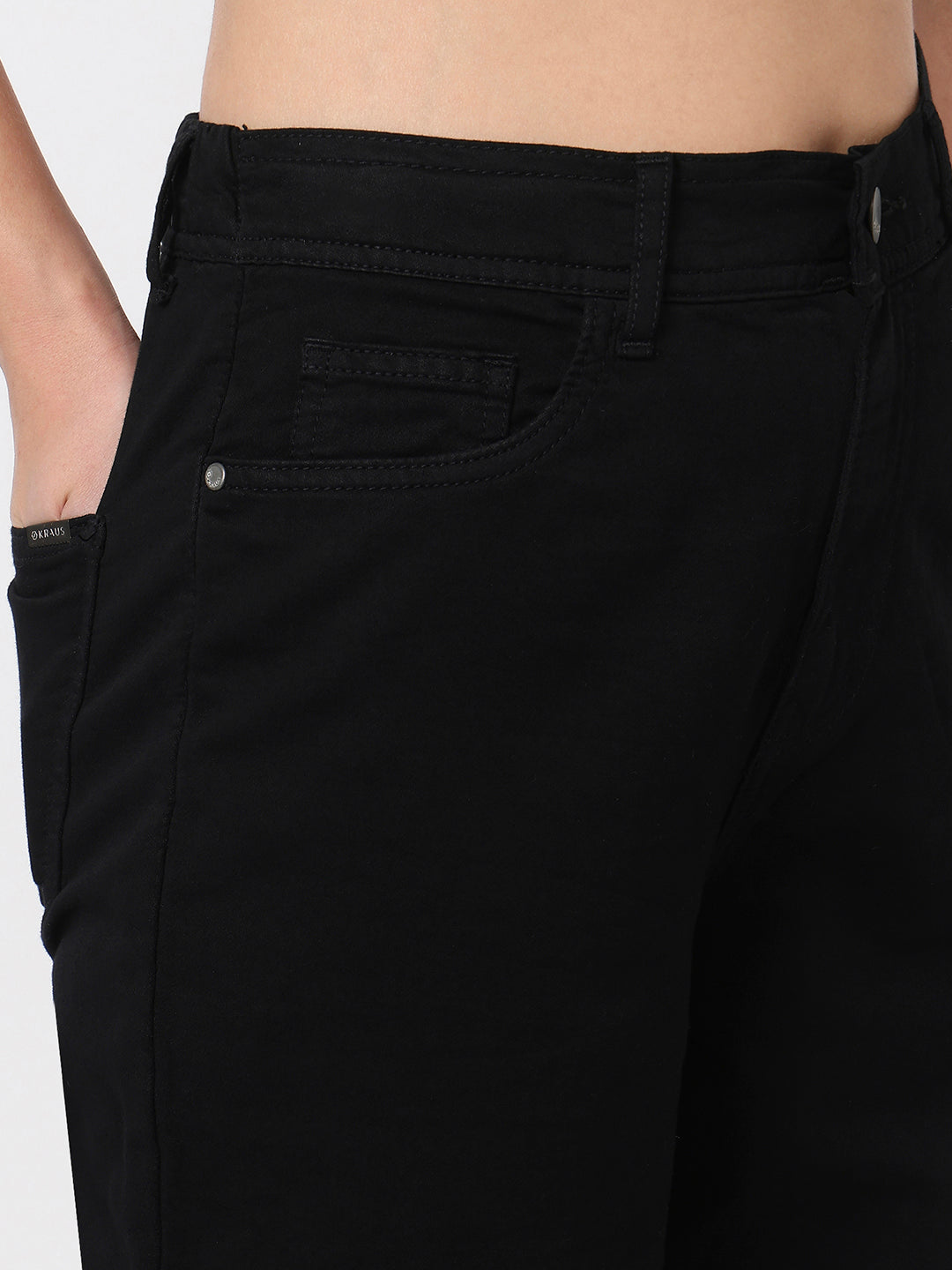 Women Black High-Rise Wide Leg Jeans