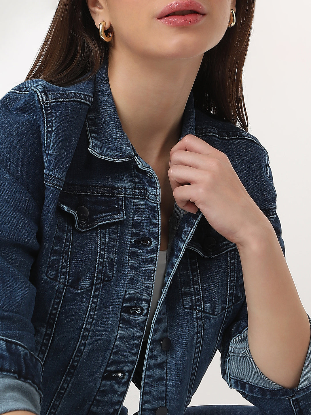 Women Dark Blue Denim Jacket
