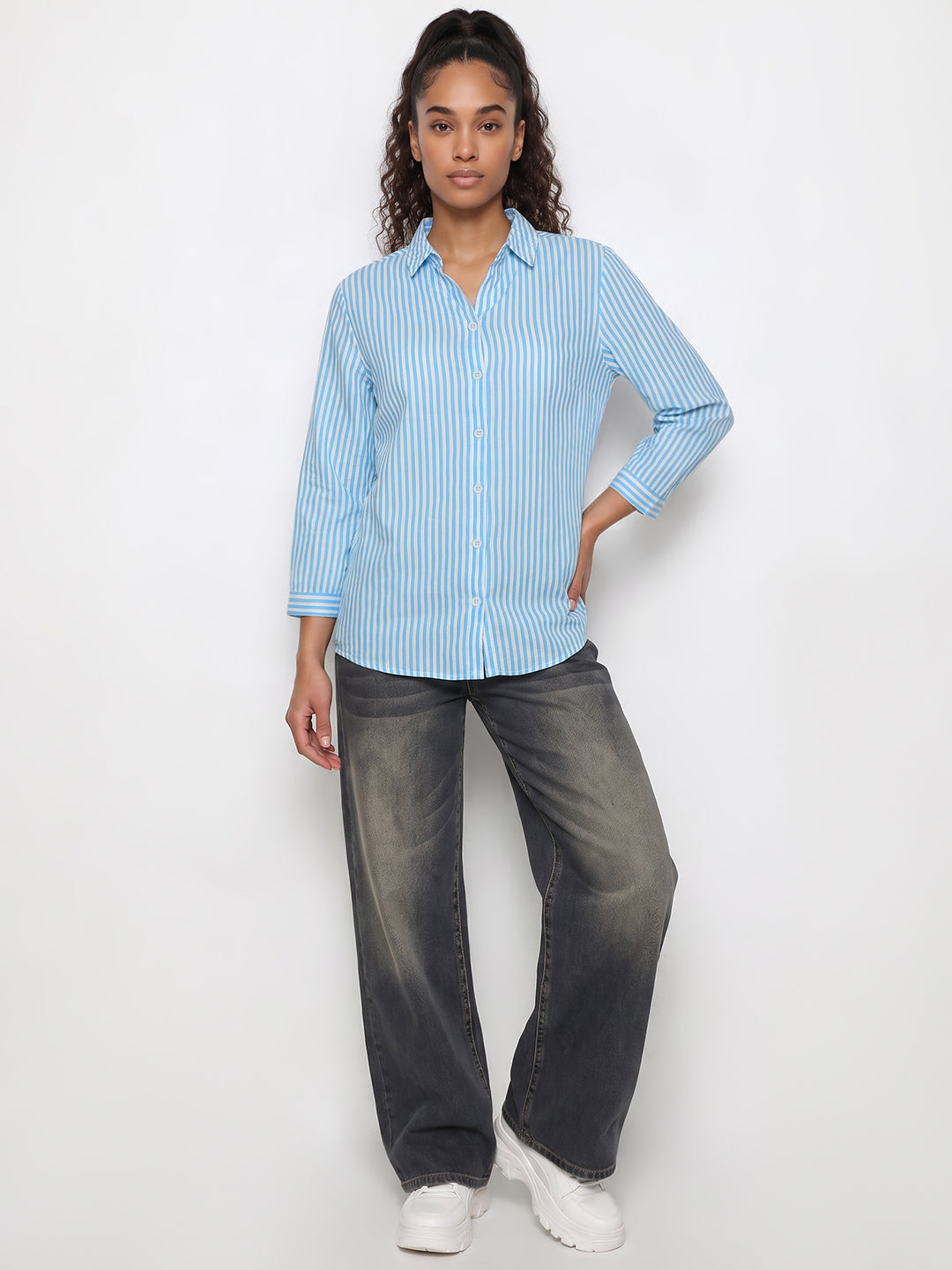 Sky/White Stripe Shirt