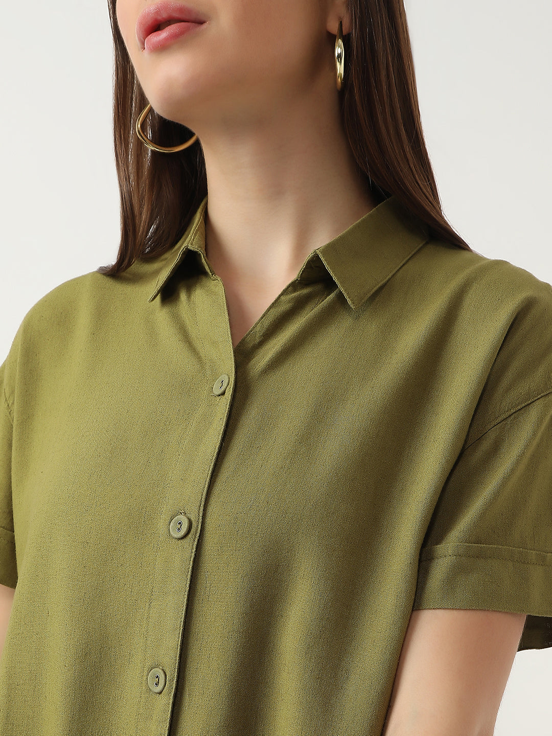 Women Avocado Crop Shirt
