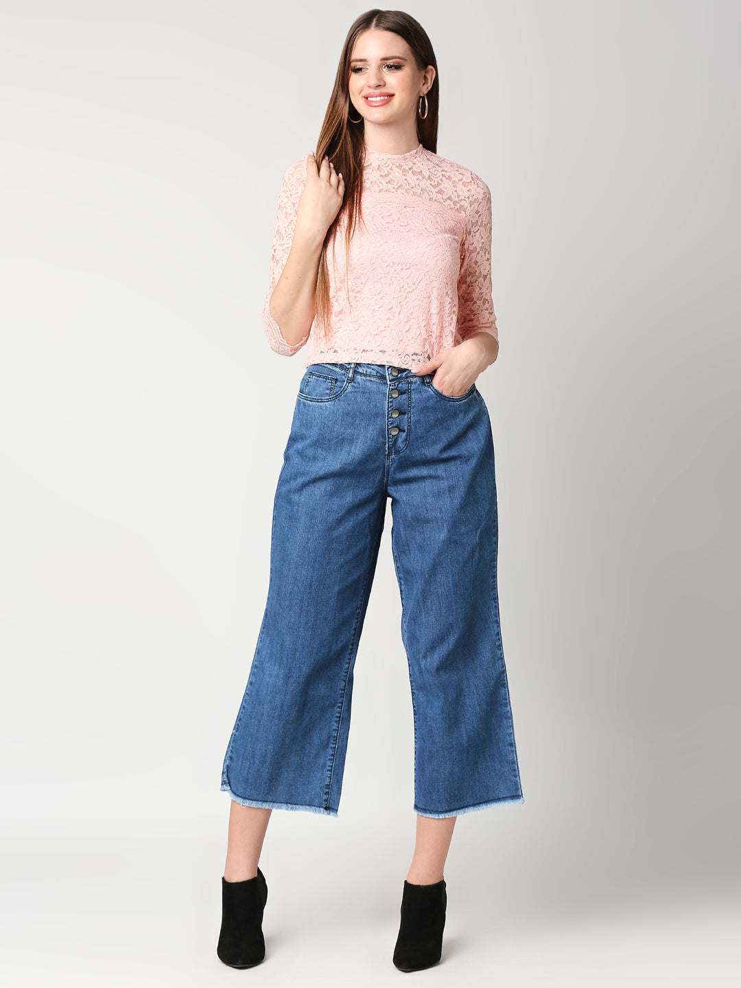 Women Peach Crop Top