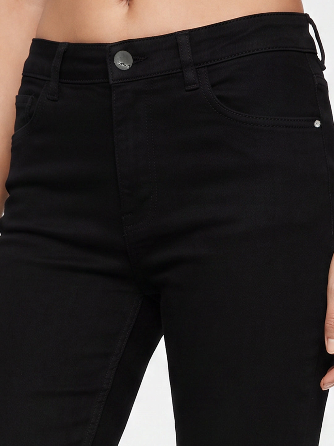 Women Black High-Rise Slim Straight Fit Jeans