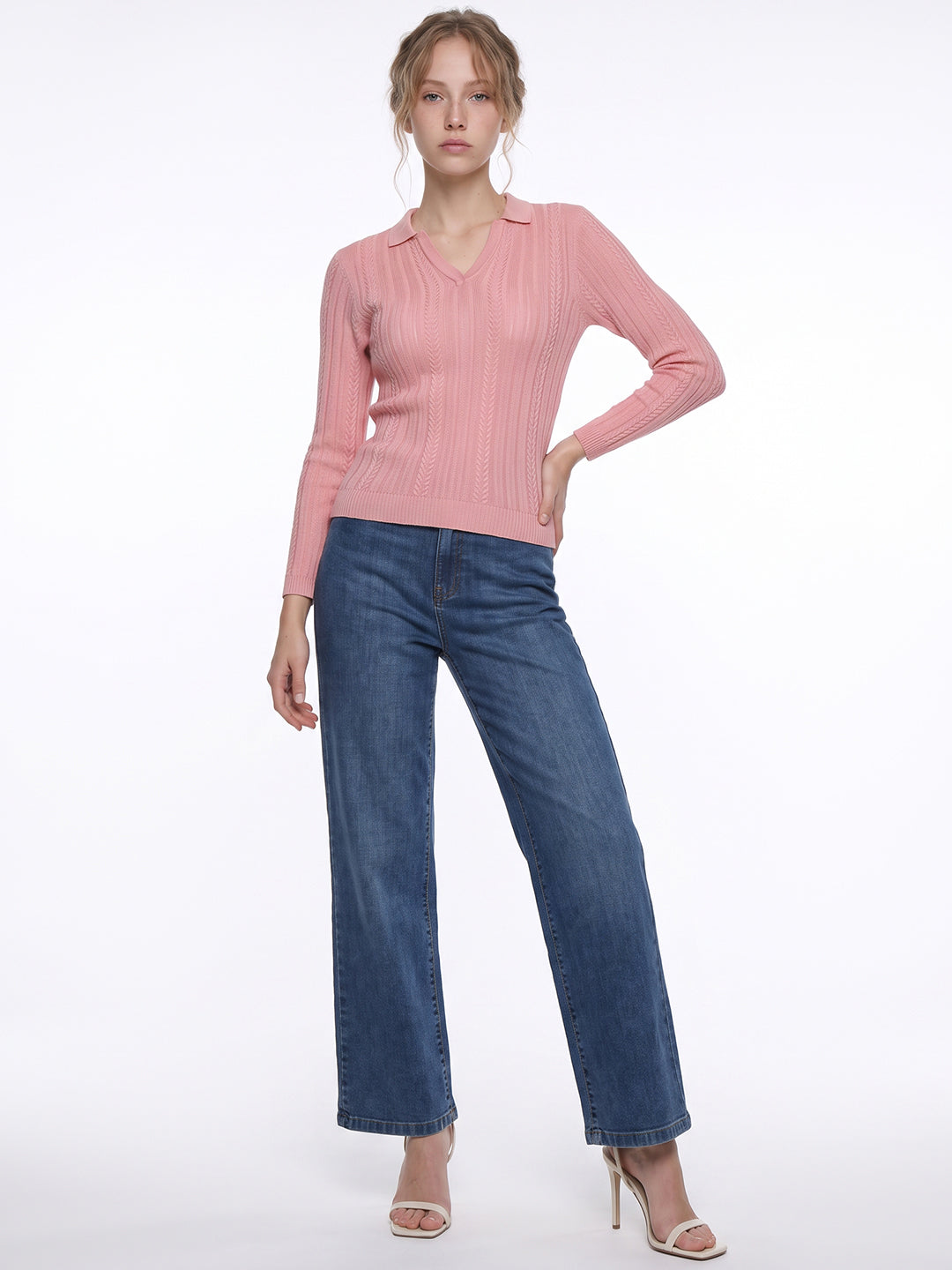 Peach/Pink Flat Knit