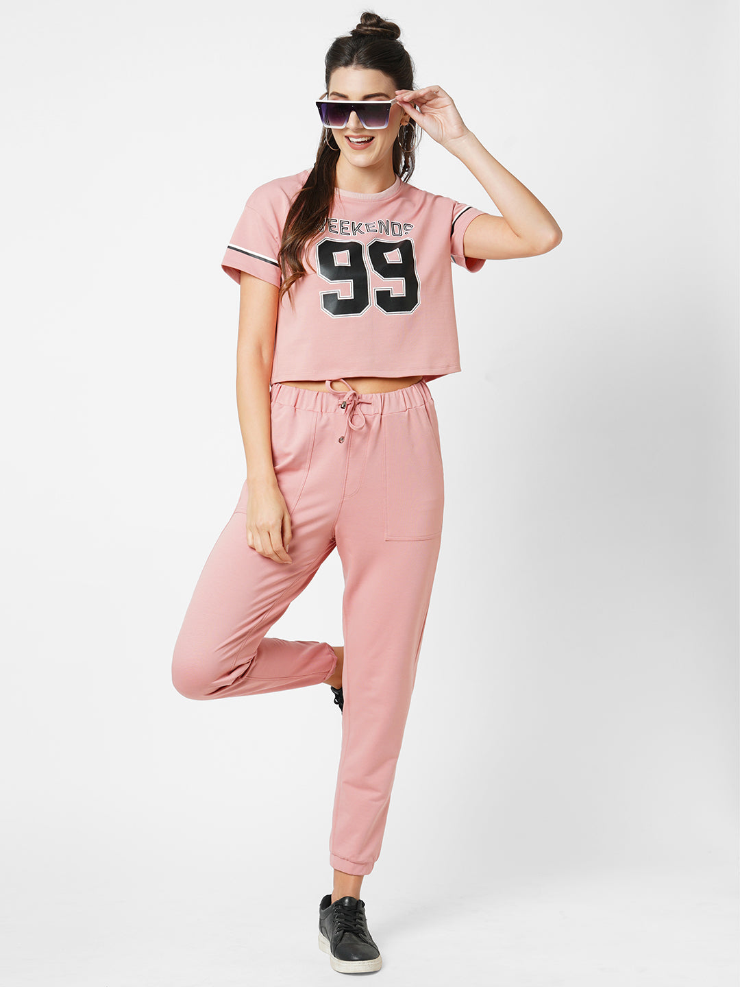 Women Blush Pink Athleisure Top