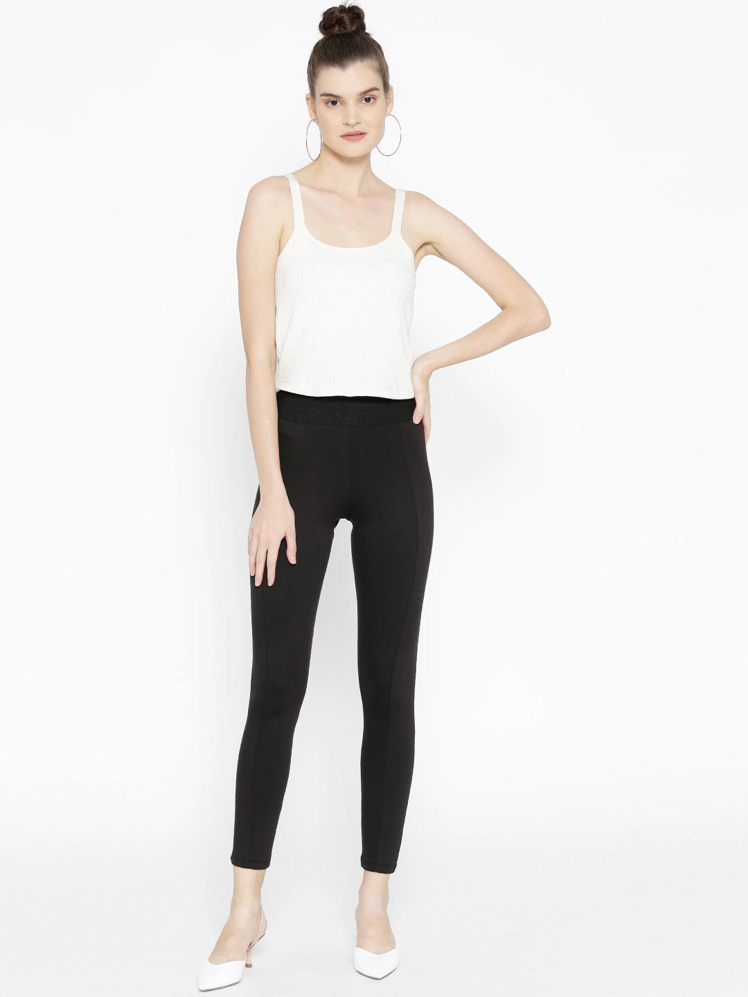 Women Black High-Rise Treggings