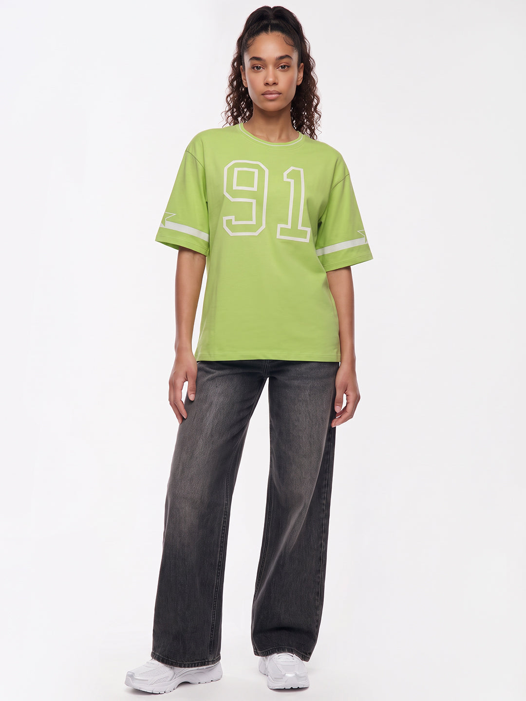 Lime Graphic Crop Genz Tees