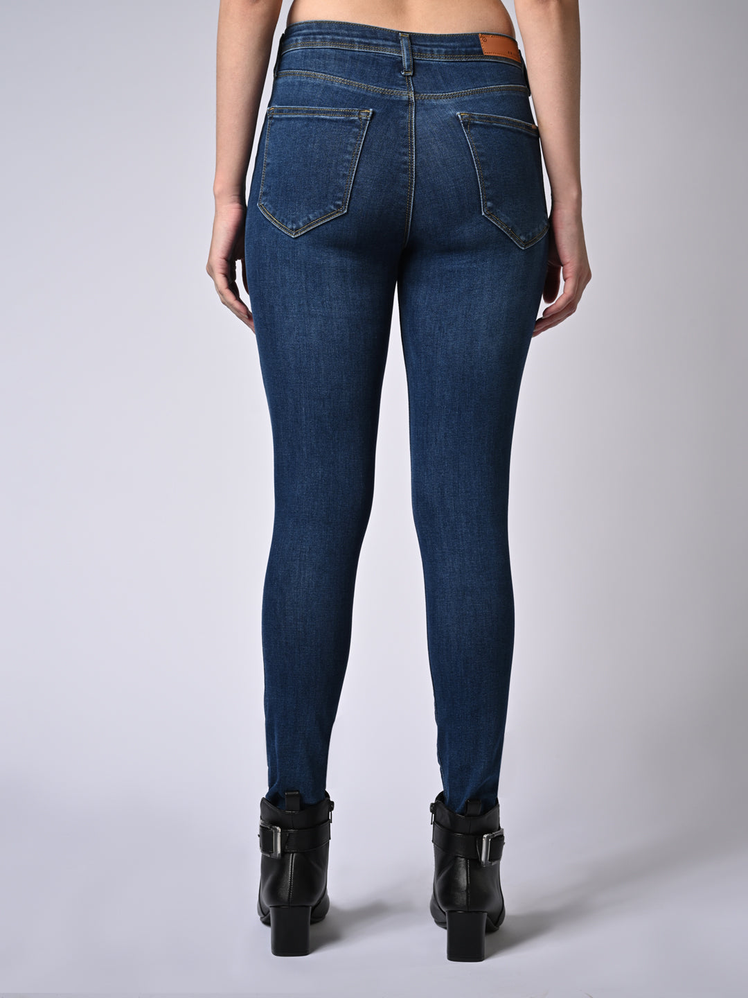 Women Dark Blue High-Rise Skinny Jeans