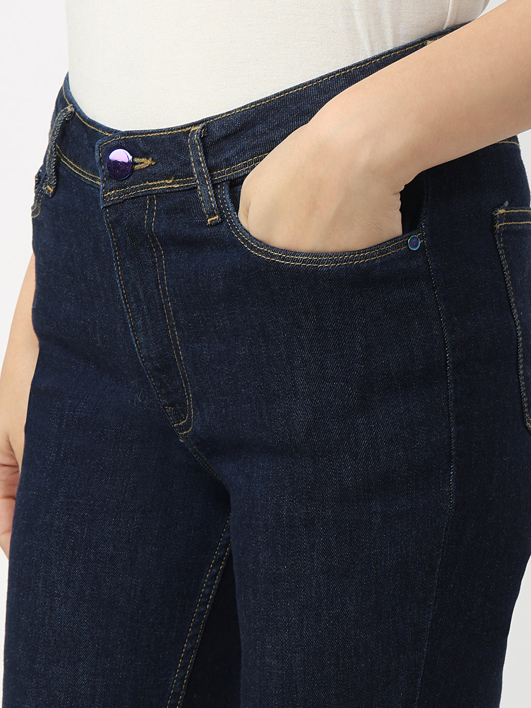 Women Dark Blue High-Rise Skinny Jeans