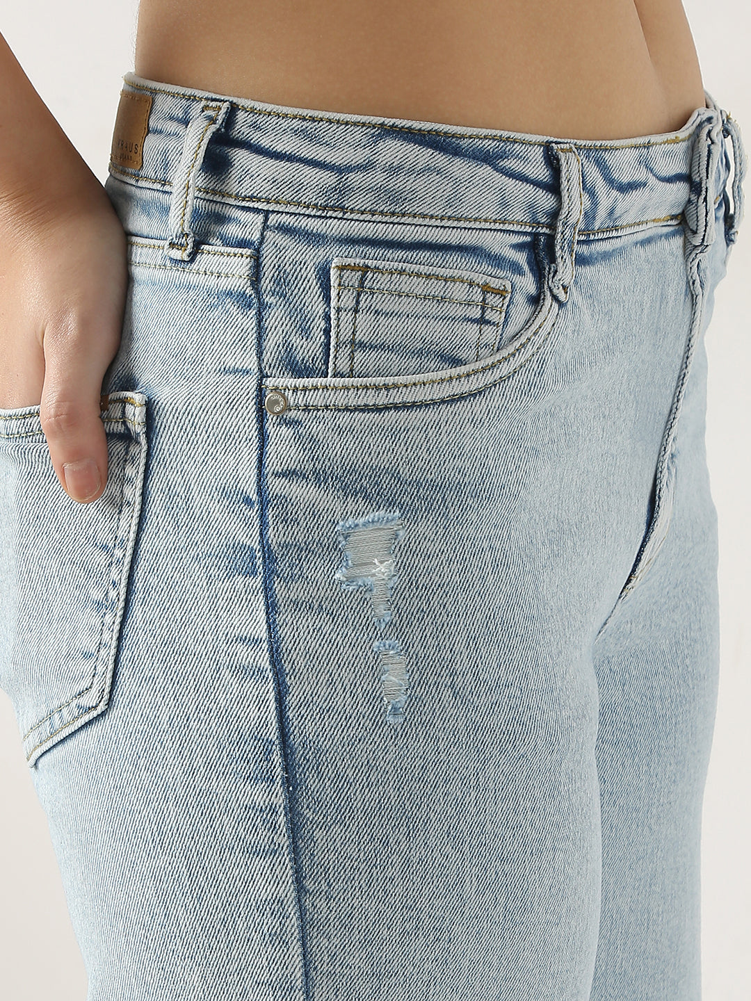 Women Light Blue High-Rise Wide Leg Jeans