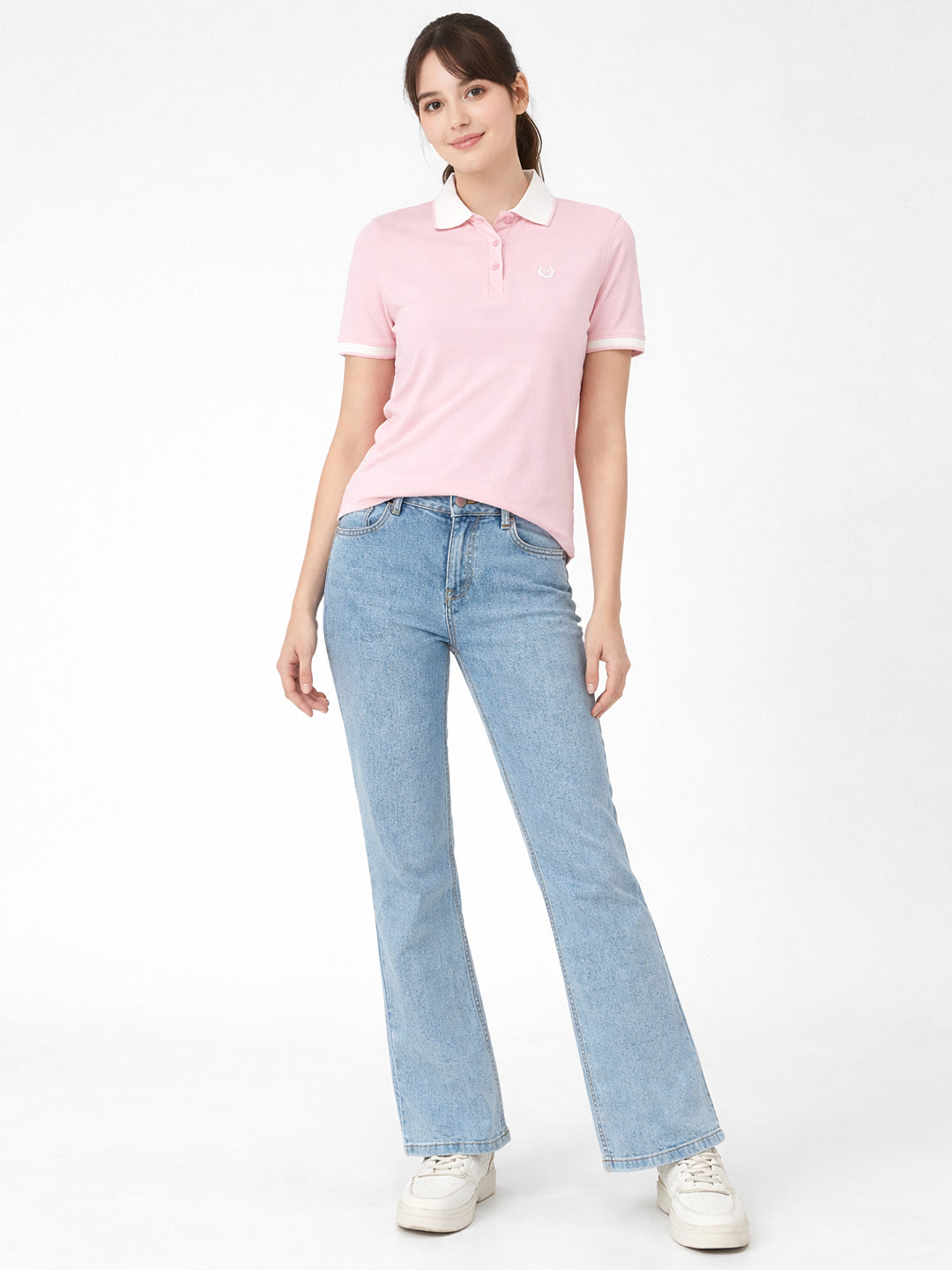 Women Pink Polo T-Shirt