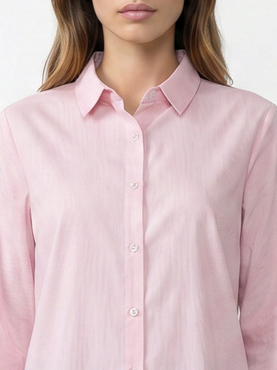 Women Pink Stripe Shirt