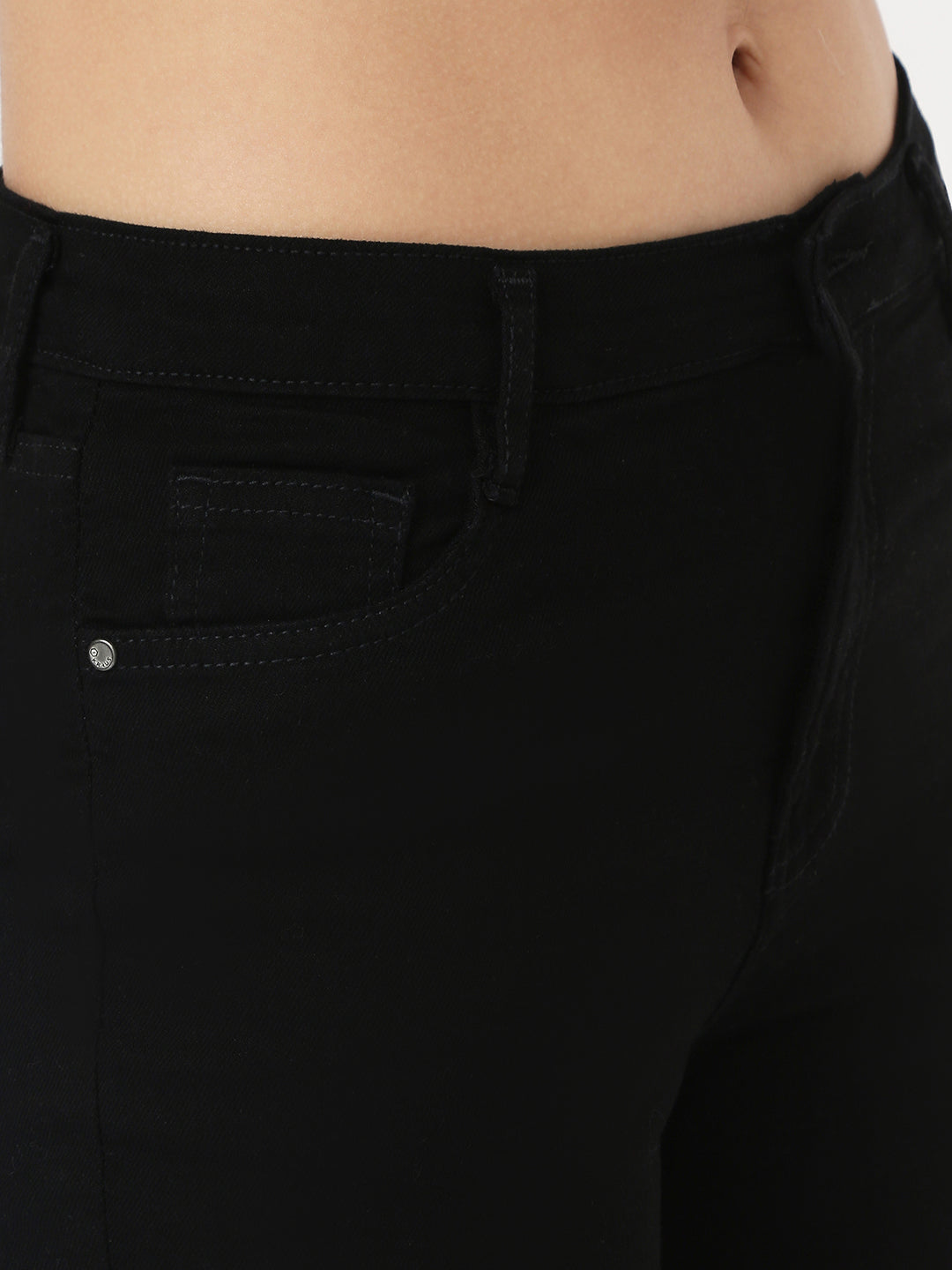 Women Black High-Rise Straight Jeans