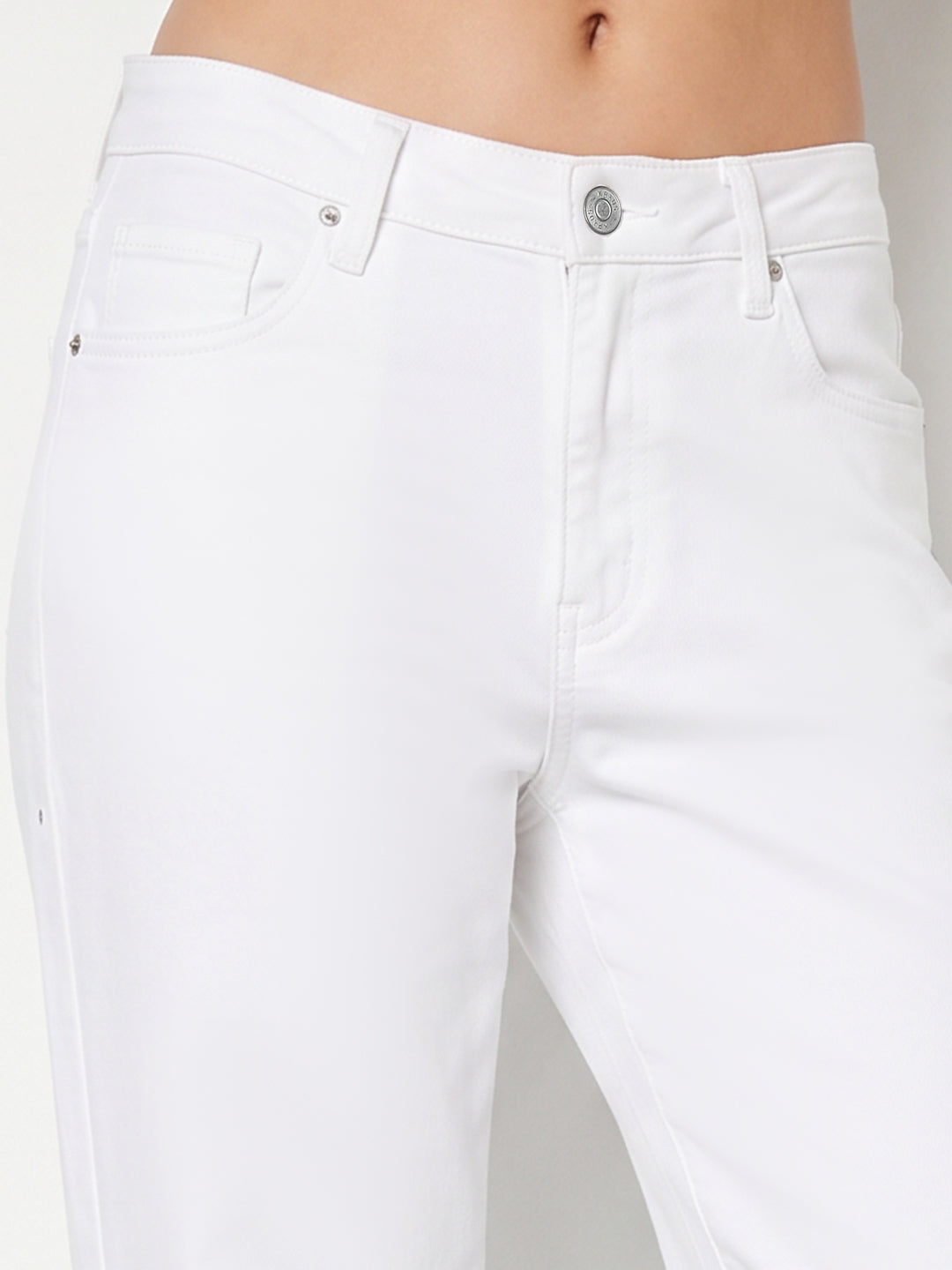 Women White High-Rise Wide Leg Jeans