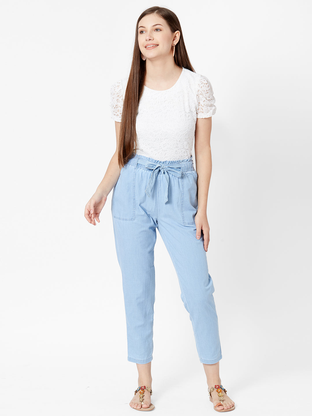 Women Off White Lace Top