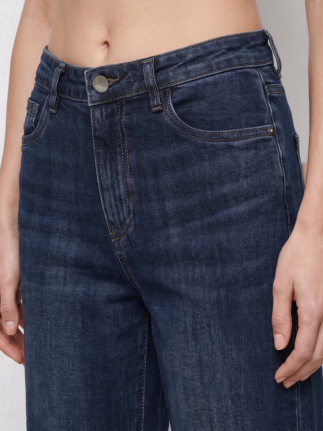 Women Blue High-Rise Wide Leg Jeans