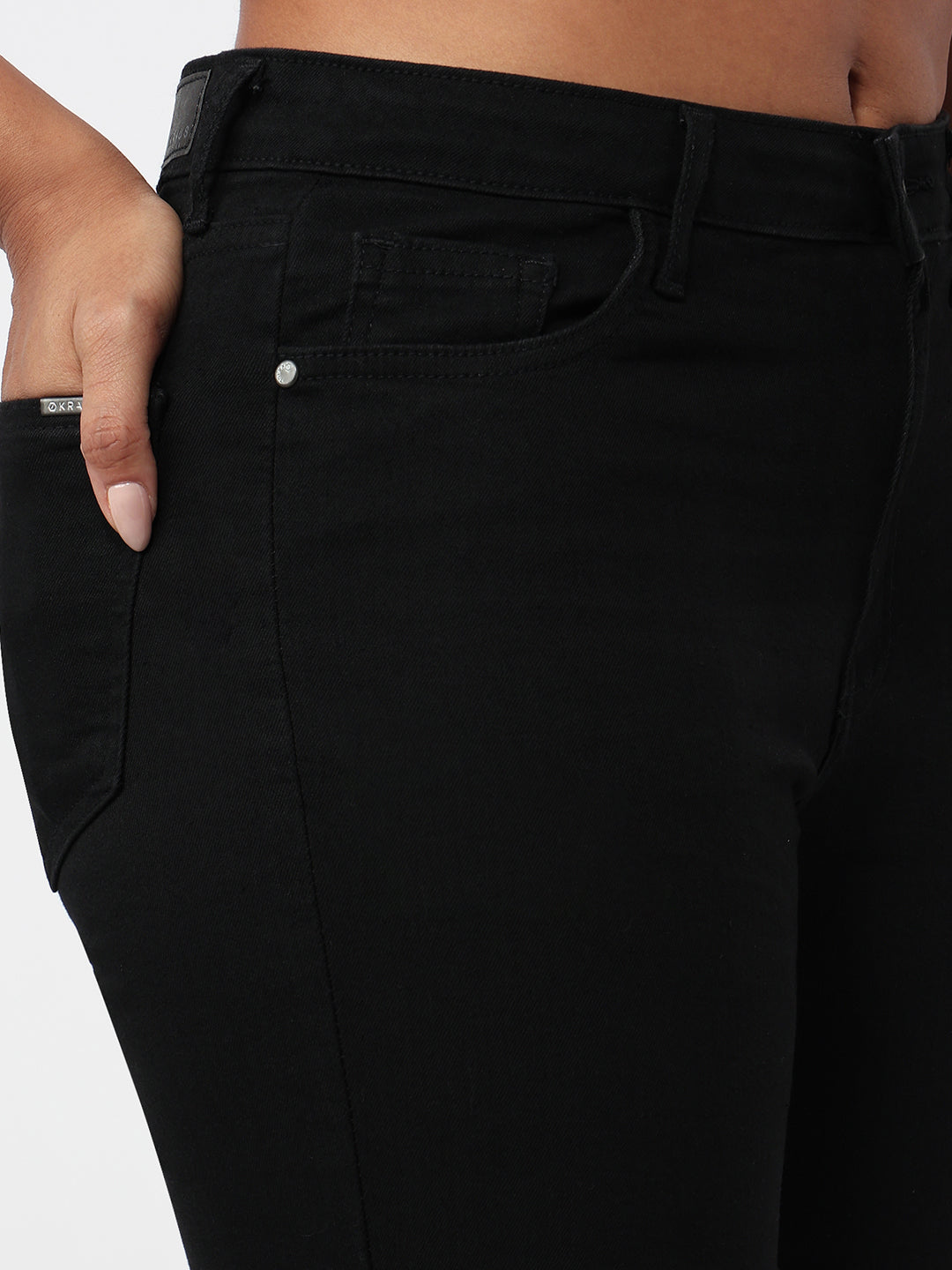 Women Black High-Rise Wide Leg Jeans