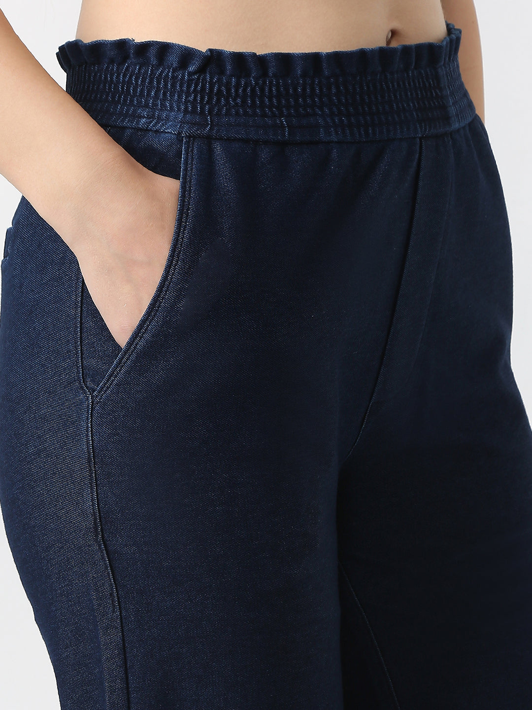 Women Dark Blue Wide Leg Jeggings