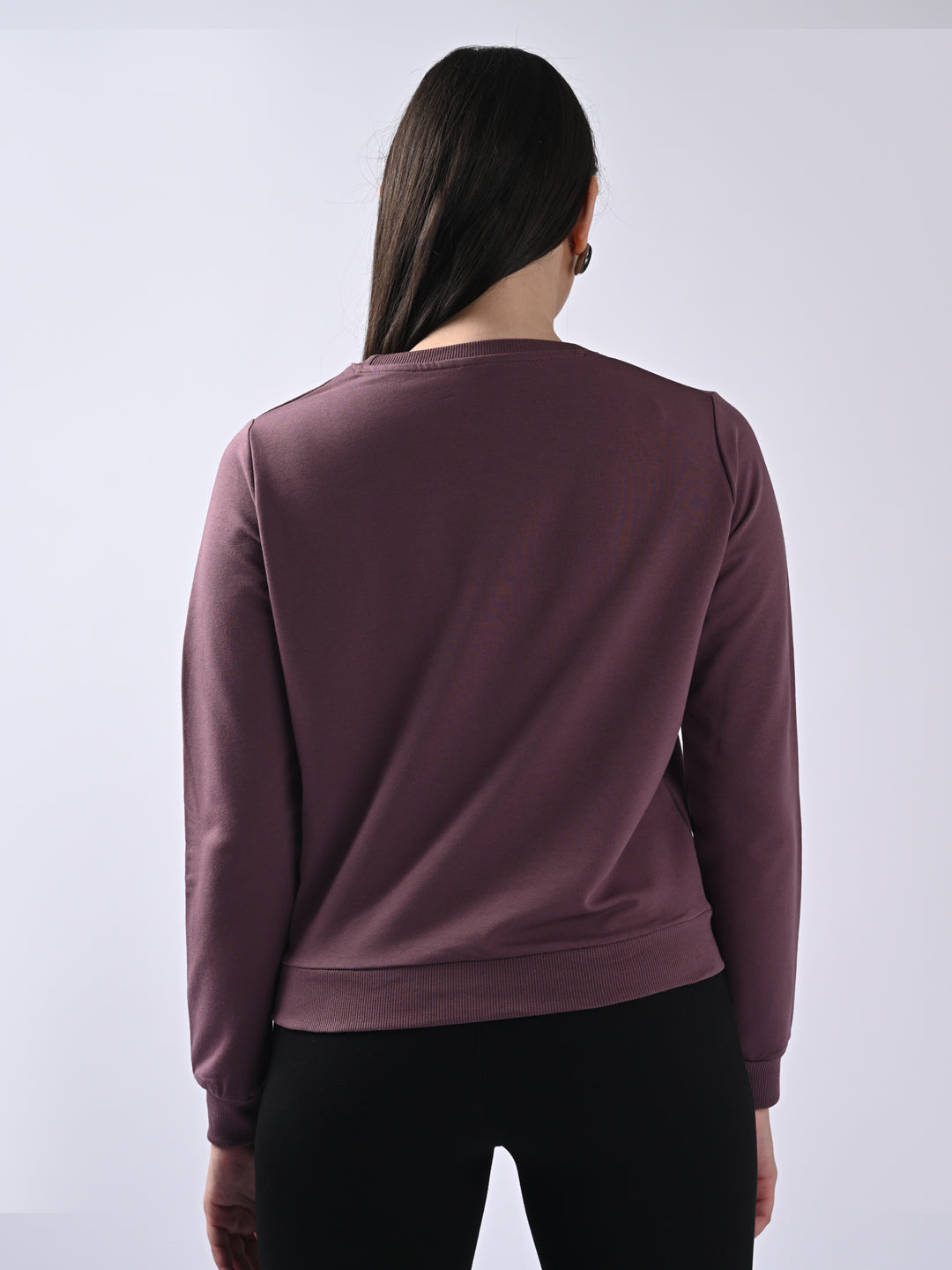 Women Mauve Slim Fit Sweatshirt