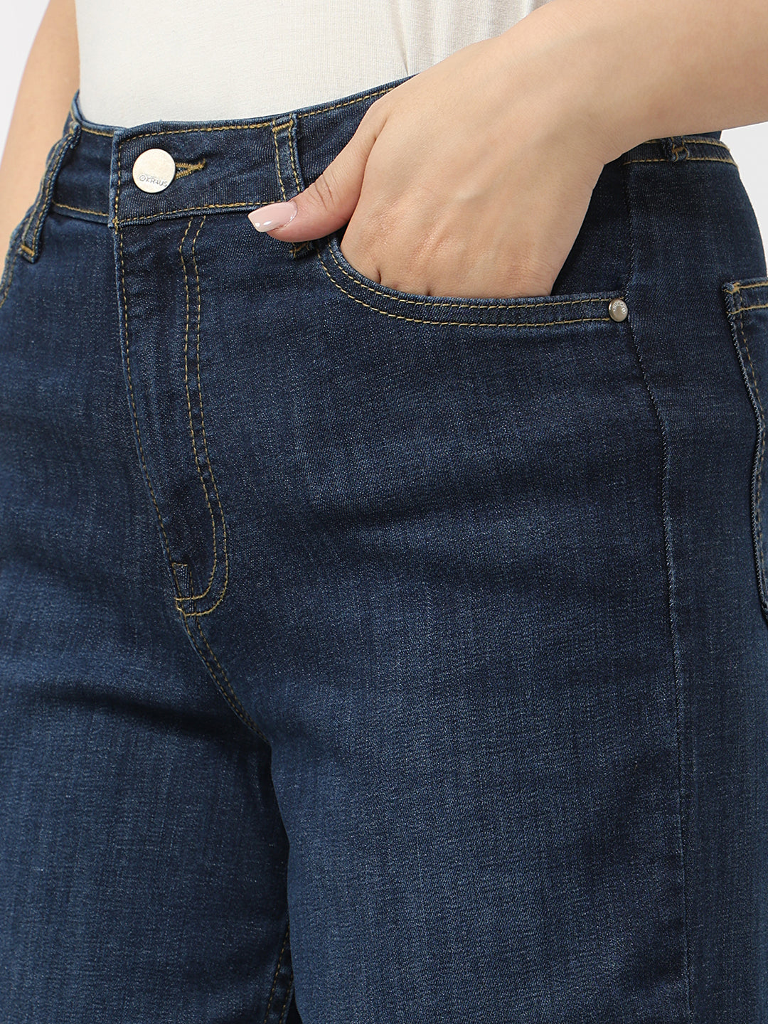 Blue High-Rise Wide Leg Jeans