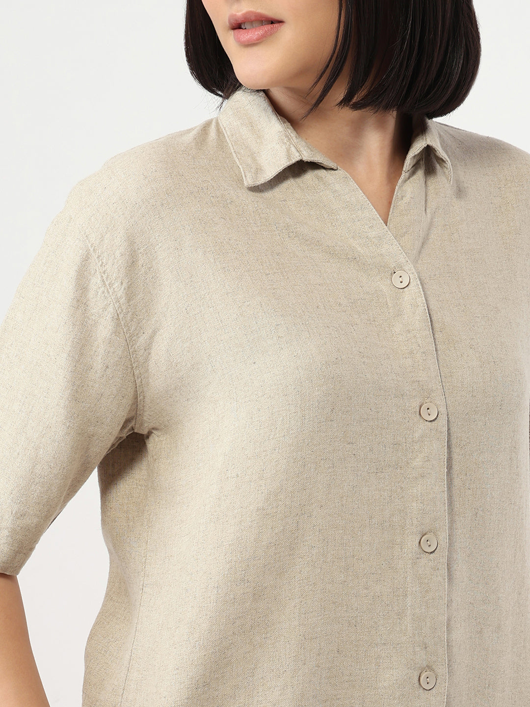 Women Dark Natural Crop Shirt