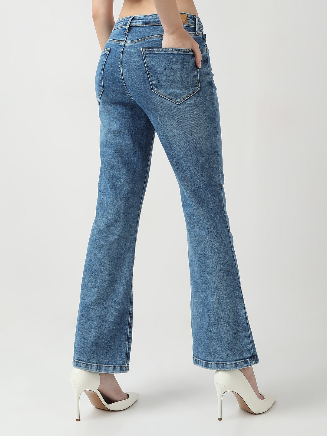 Women Blue High-Rise Flare Jeans
