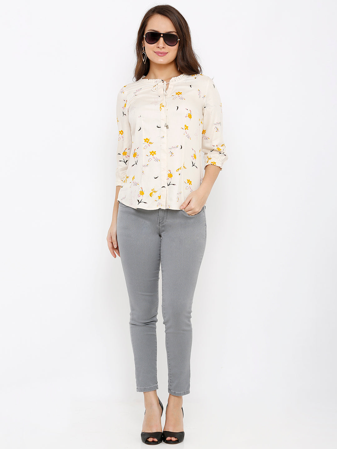 Women Grey High-Rise Skinny Crop Length Jeans