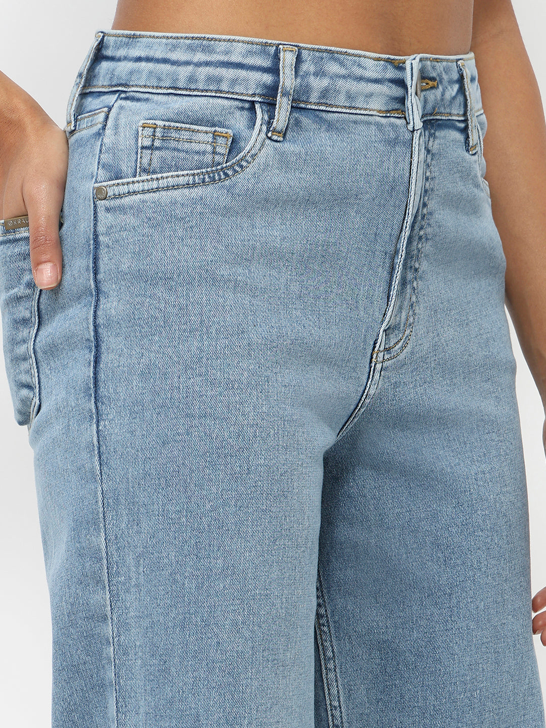 Women Blue High-Rise Straight Fit Jeans