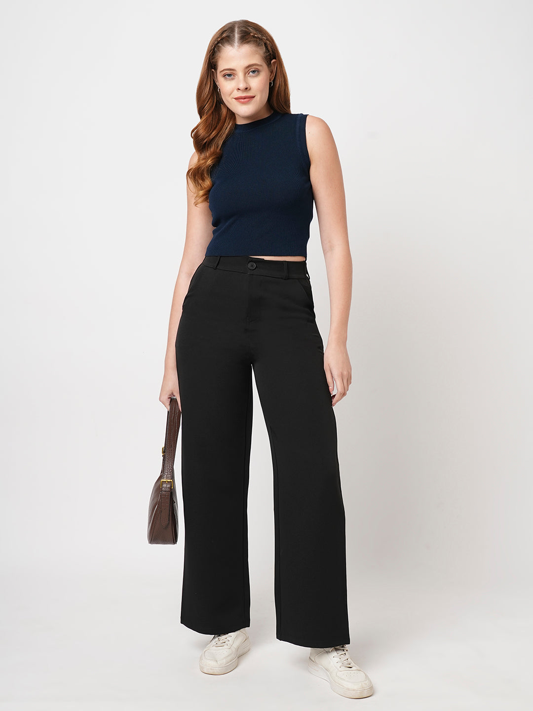 Women Black Korean Pants
