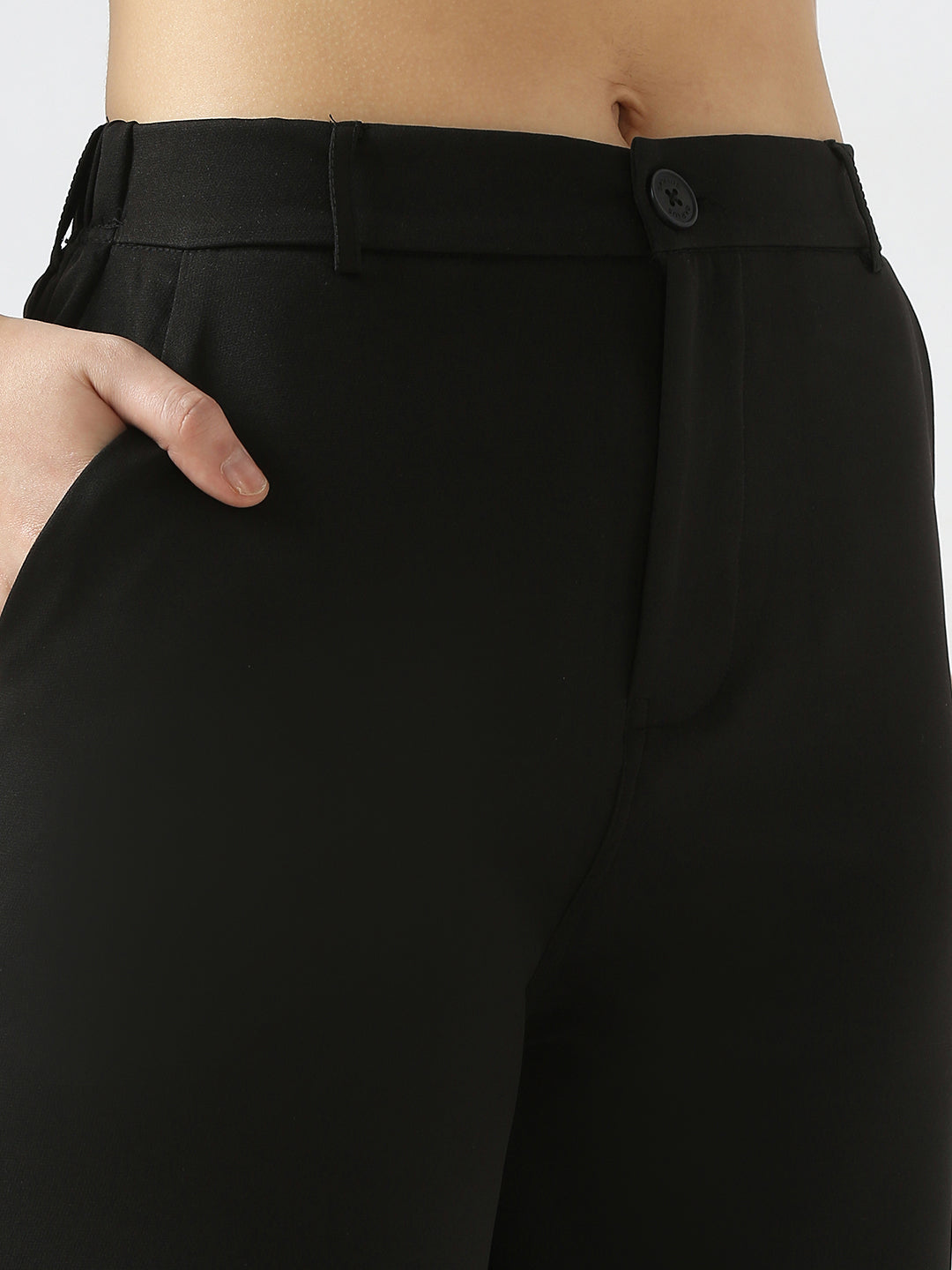 Women Black Wide Leg Trousers