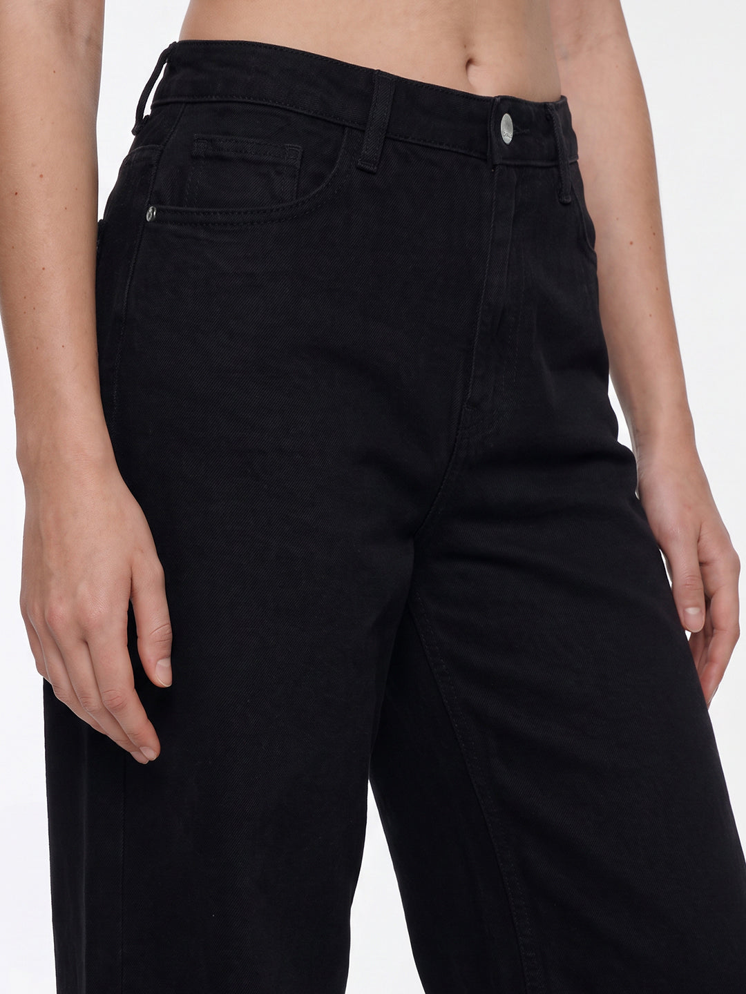 Black High-Rise Super Wide Leg Jeans