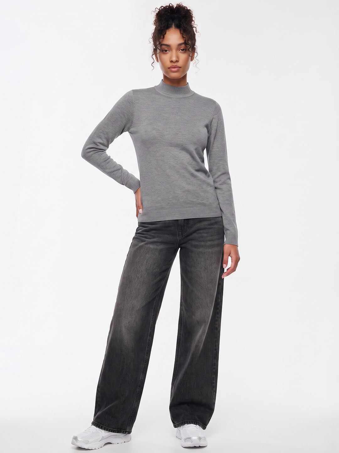 Grey Melange Flat Knit