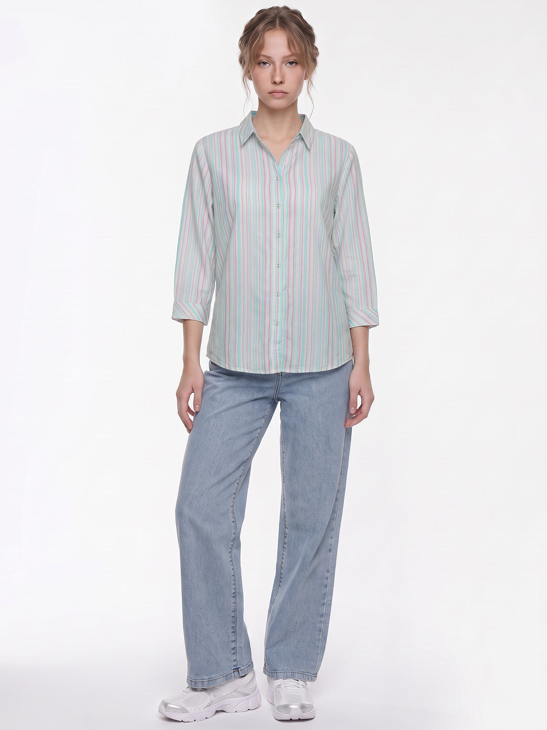 Aqua/Lavender Stripe Shirt
