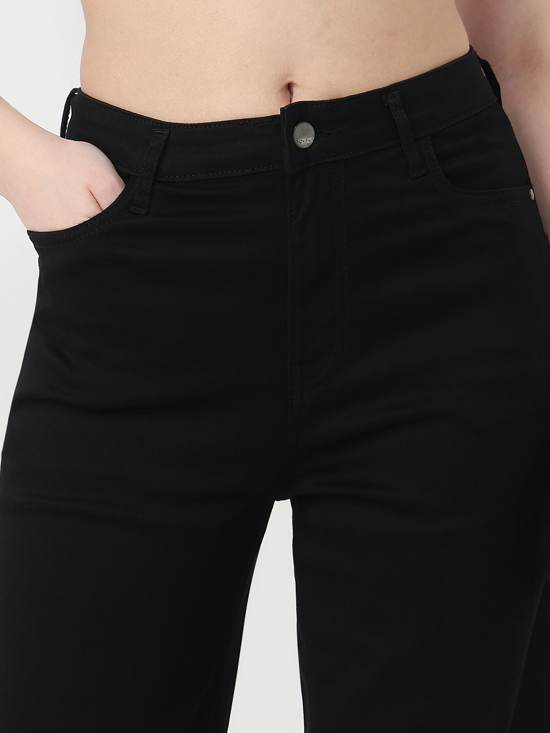Women Black High-Rise Straight Jeans