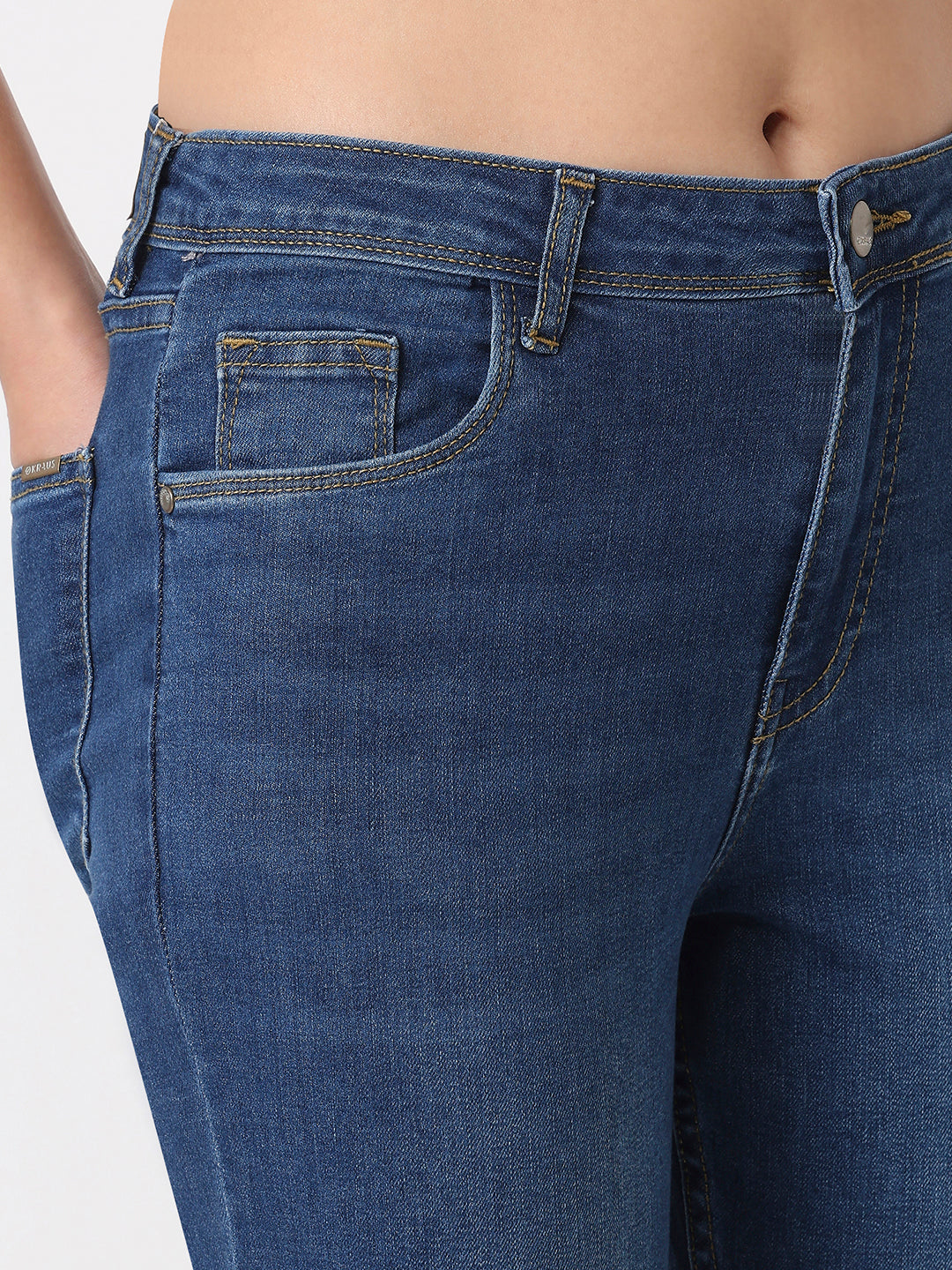 Blue High-Rise Flare Jeans