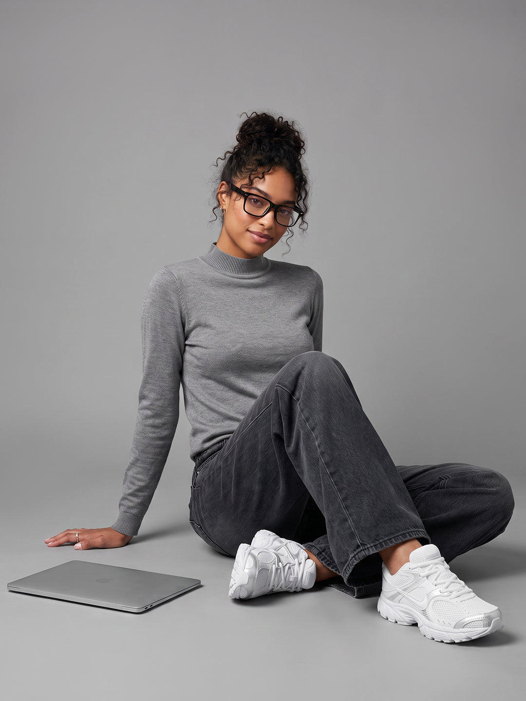 Grey Melange Flat Knit