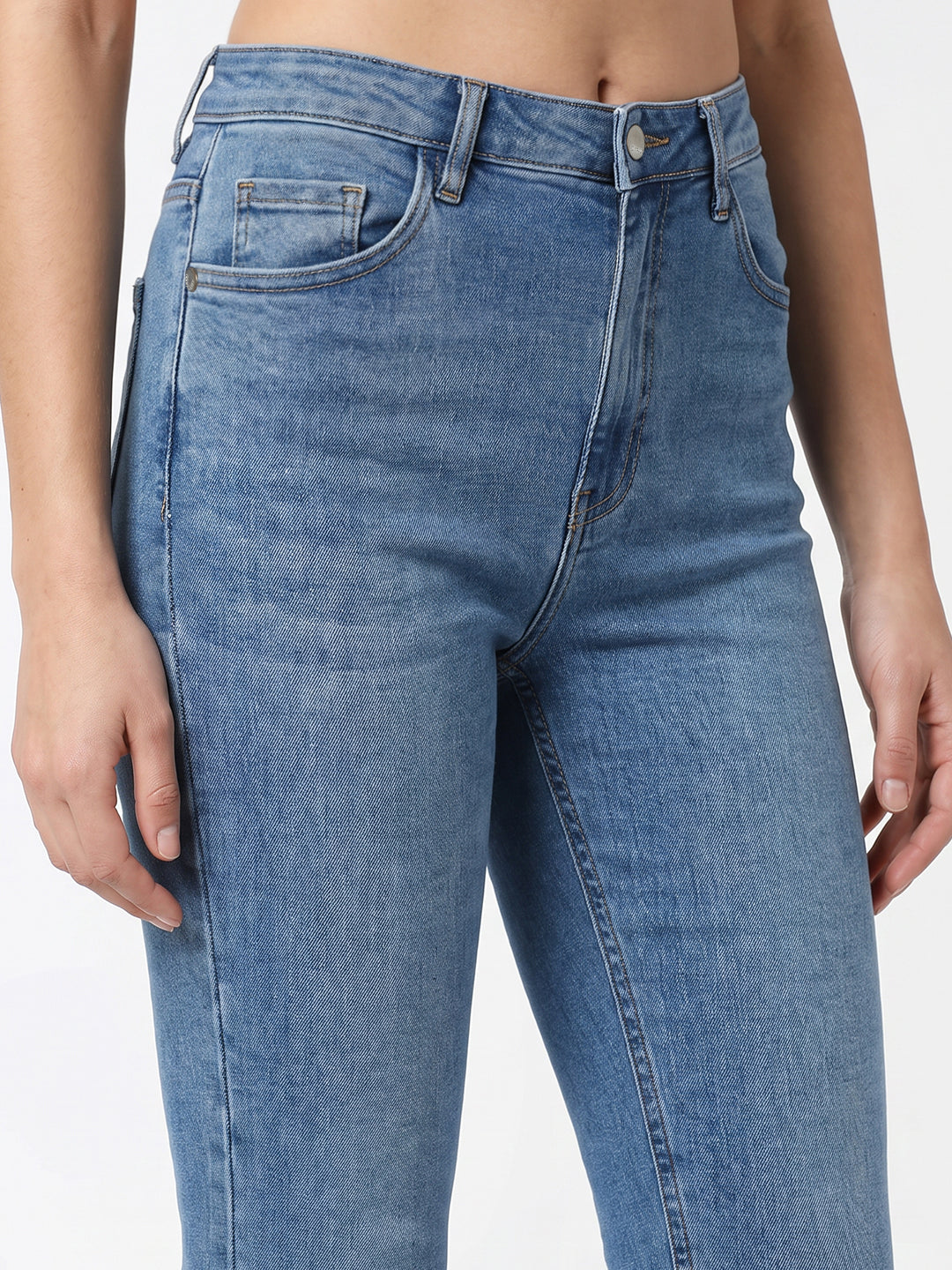 Women Light Blue High-Rise Skinny Jeans