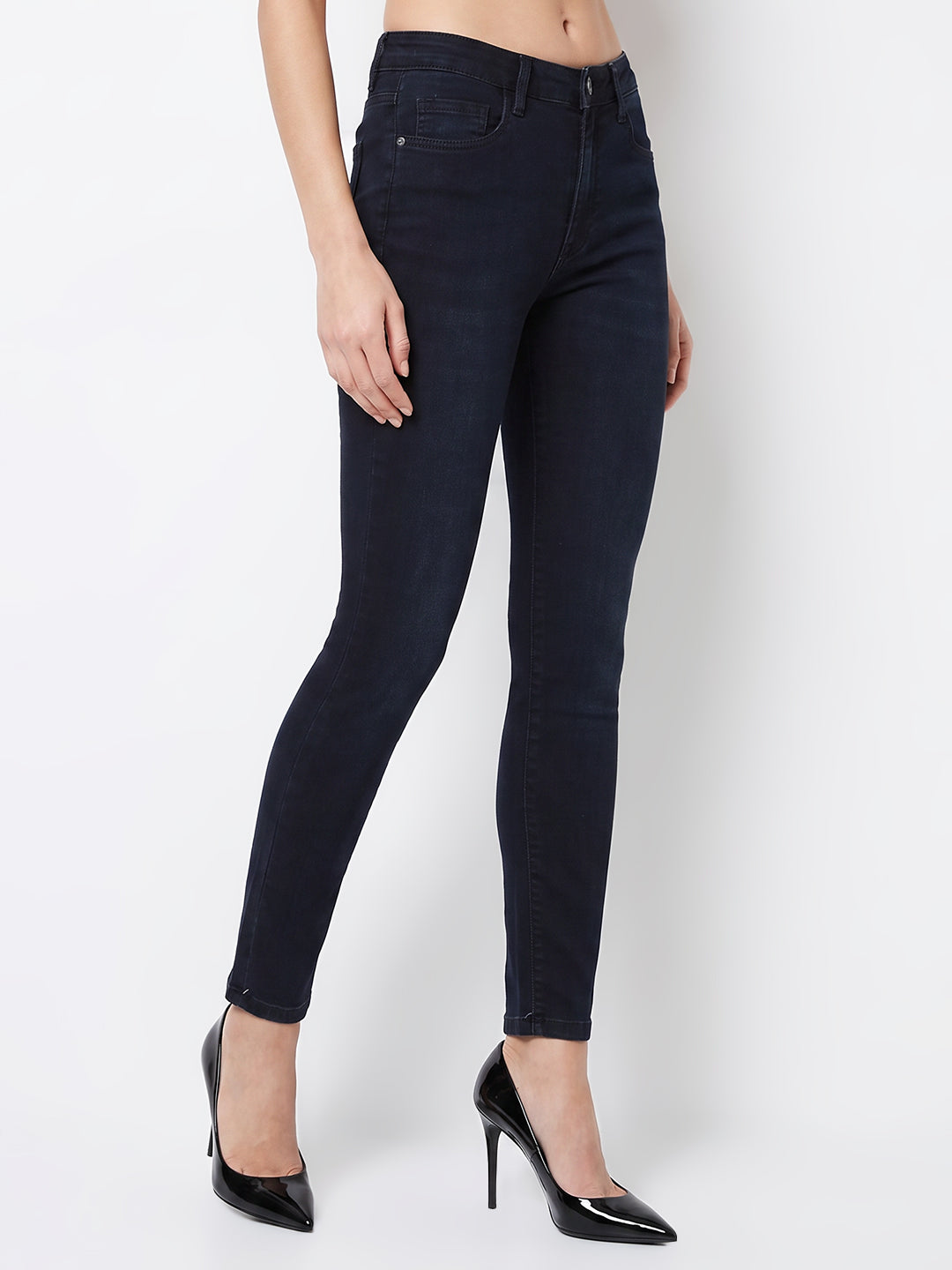 Women Dark Blue High-Rise Skinny Jeans