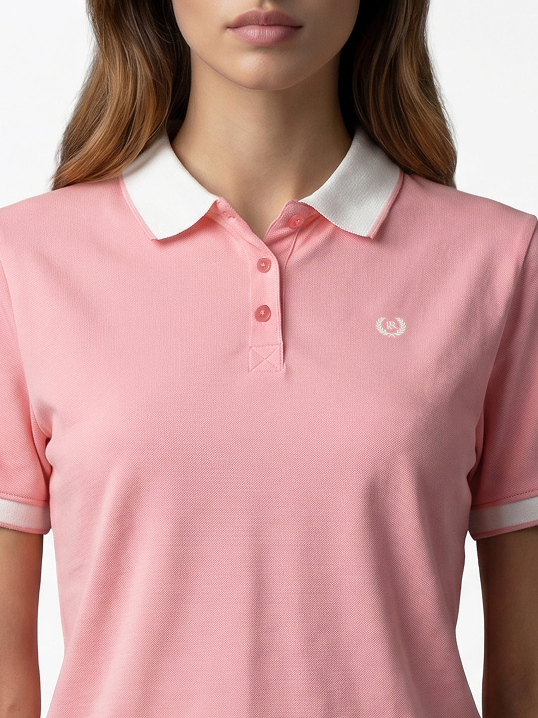 Women Peach Pink Polo T-Shirt