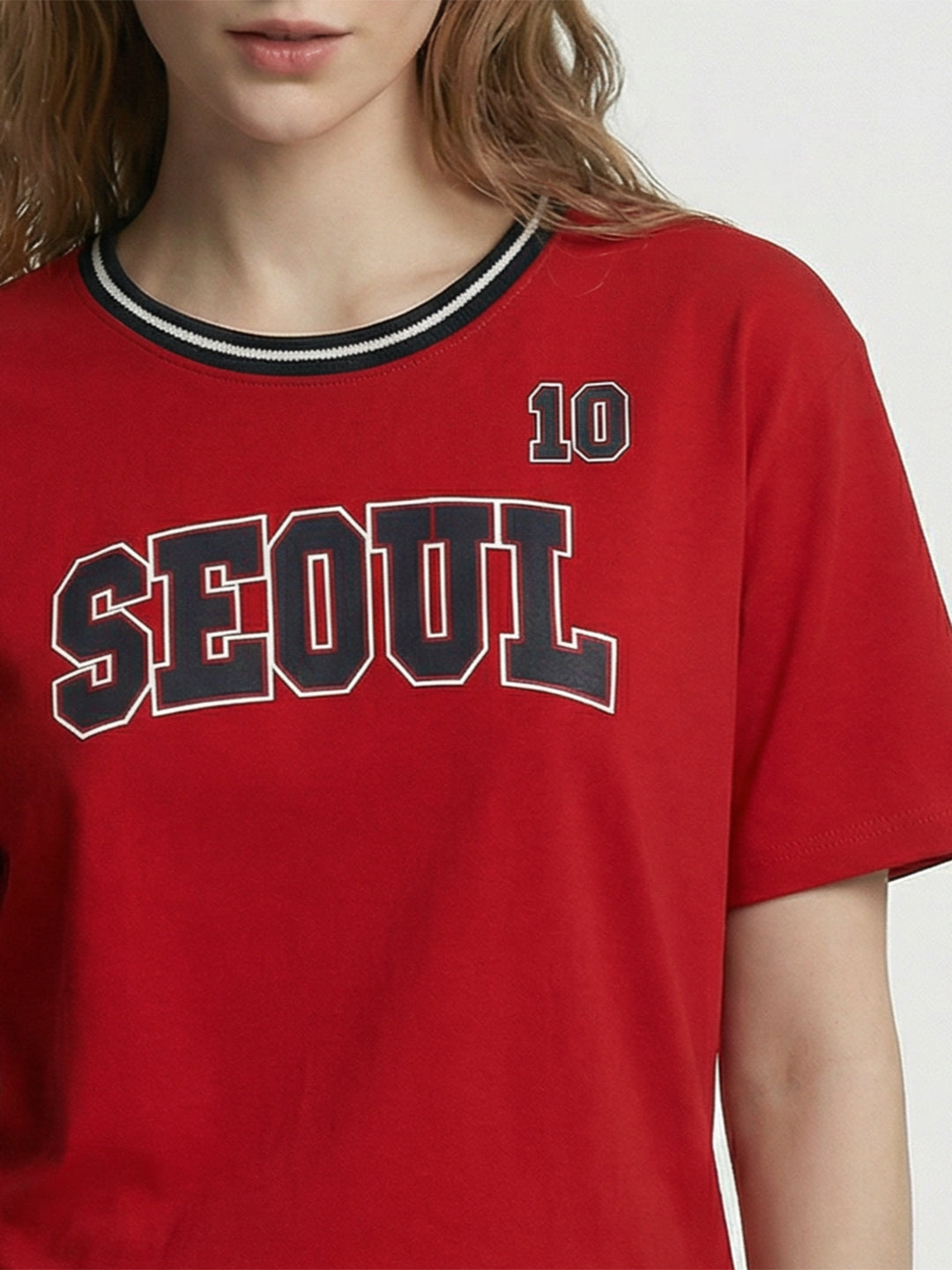 Women Red Oversized T-Shirt