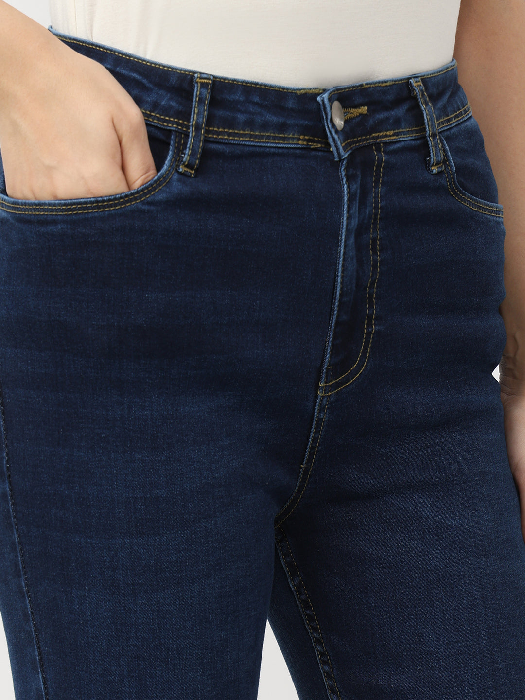 Women Blue Mini Flare Jeans