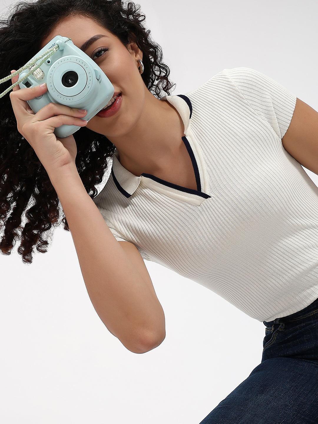 Women White Slim Fit Flat Knit